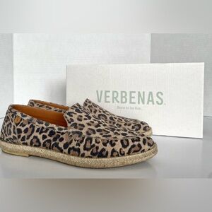 Verbenas Karina Leopard Espadrilles EU 38/ US 7.5 Leather Spain Loafers